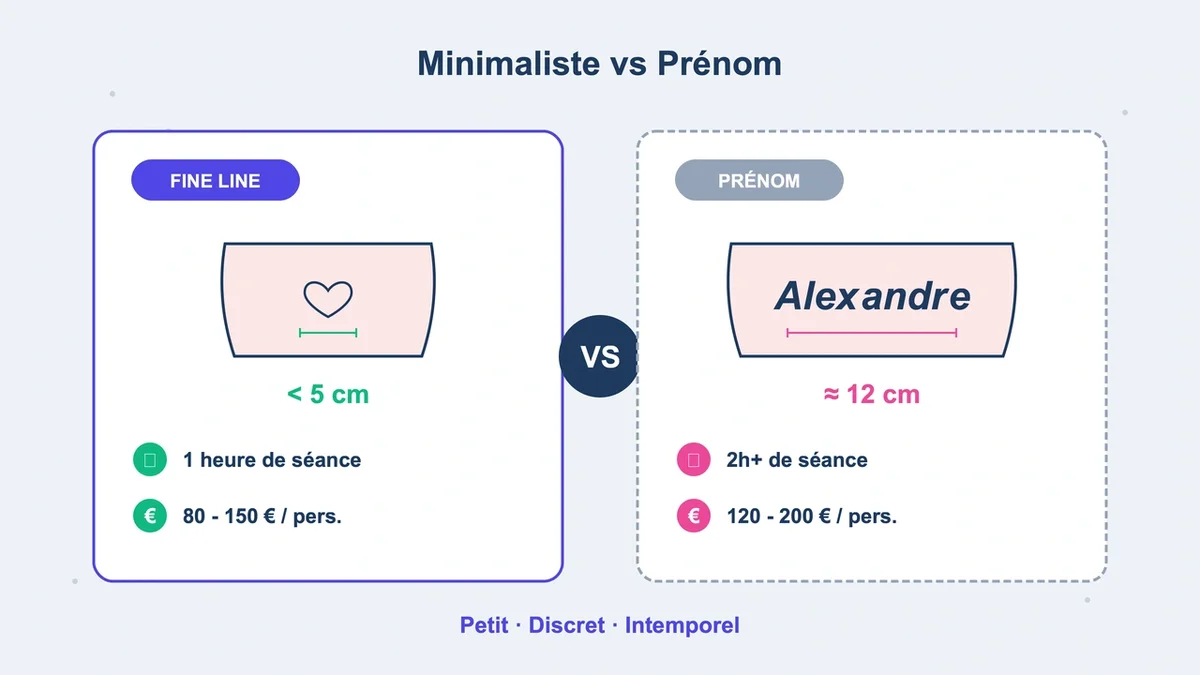Tatouage minimaliste en fine line représentant un petit symbole sur la peau
