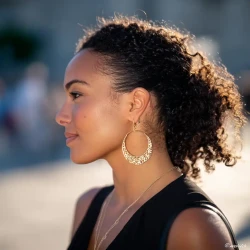 cheveux bouclés - séparation de côté