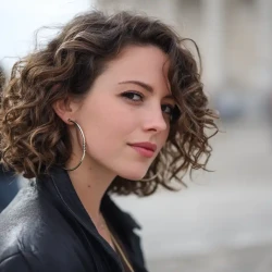 cheveux bouclés - séparation de côté