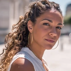 cheveux bouclés - séparation de côté